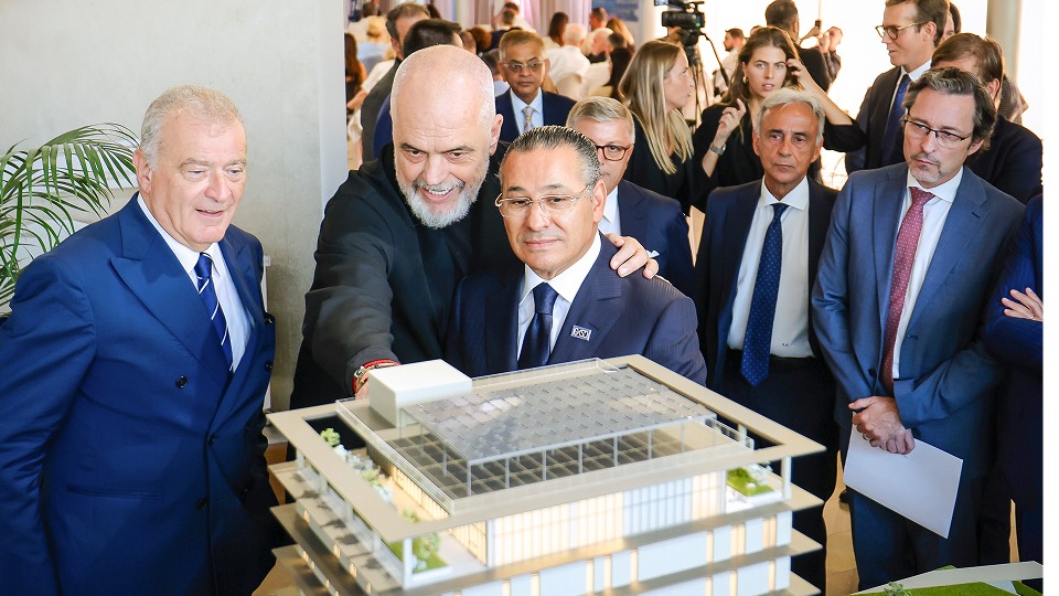 <p>Kamel Ghribi with Edi Rama, Prime Minister of Albania</p>